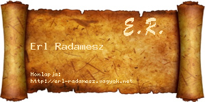 Erl Radamesz névjegykártya